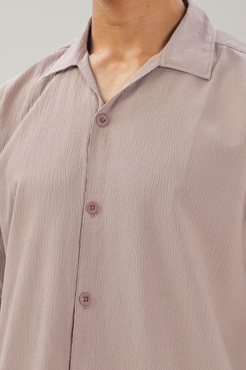 ELEGANT TAUPE TEXTURED SHIRT