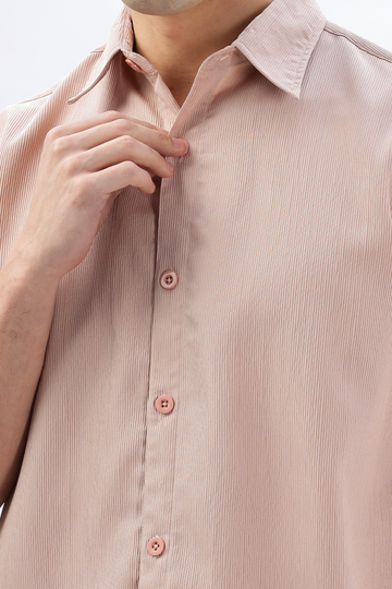 TEXTURED SOFT PEACH SHIRT