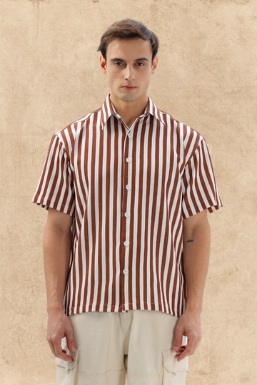 BROWN STRIPE CLASSIC SHIRT