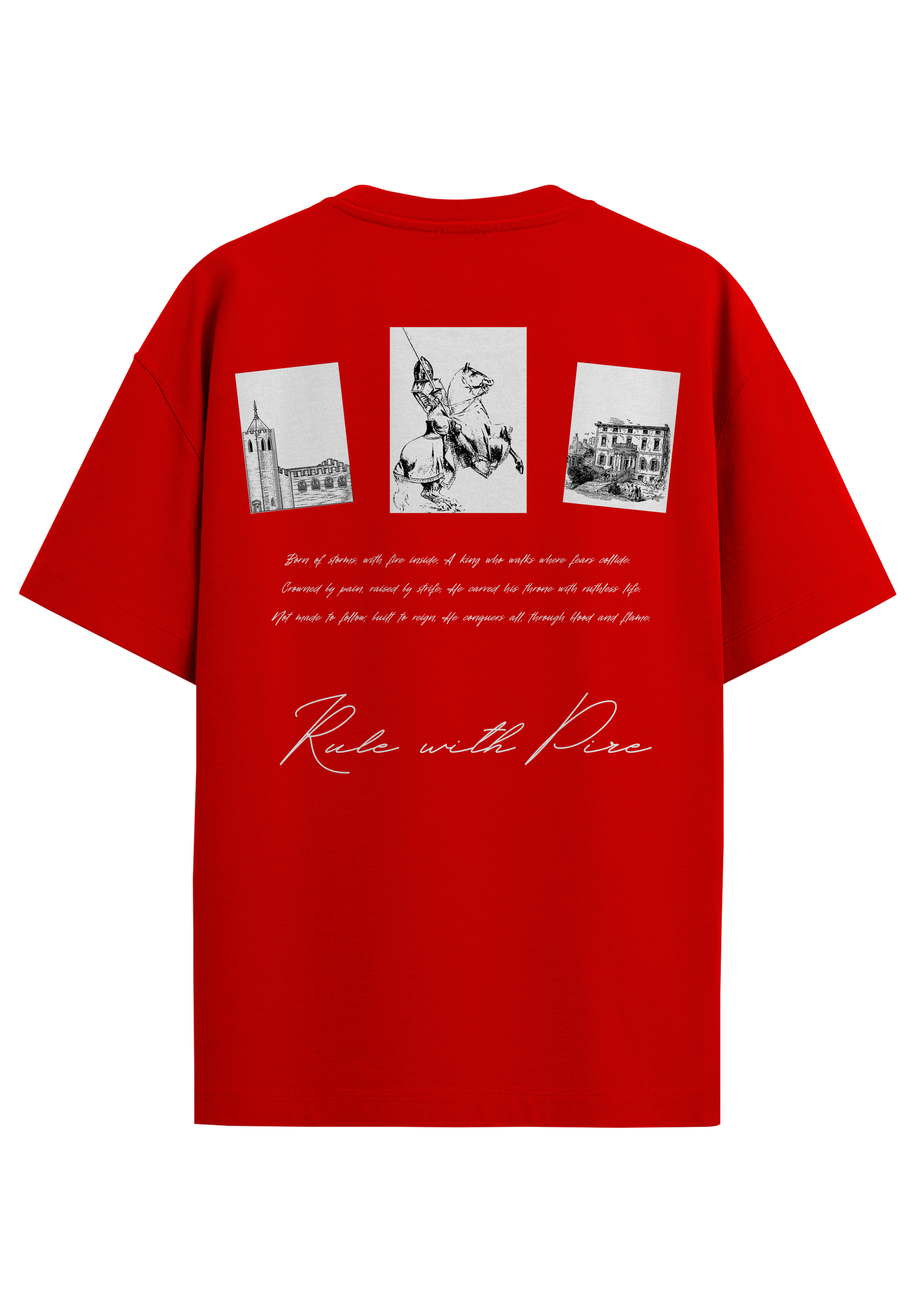RULE THE FIRE RED OVERSIZED T-SHIRT