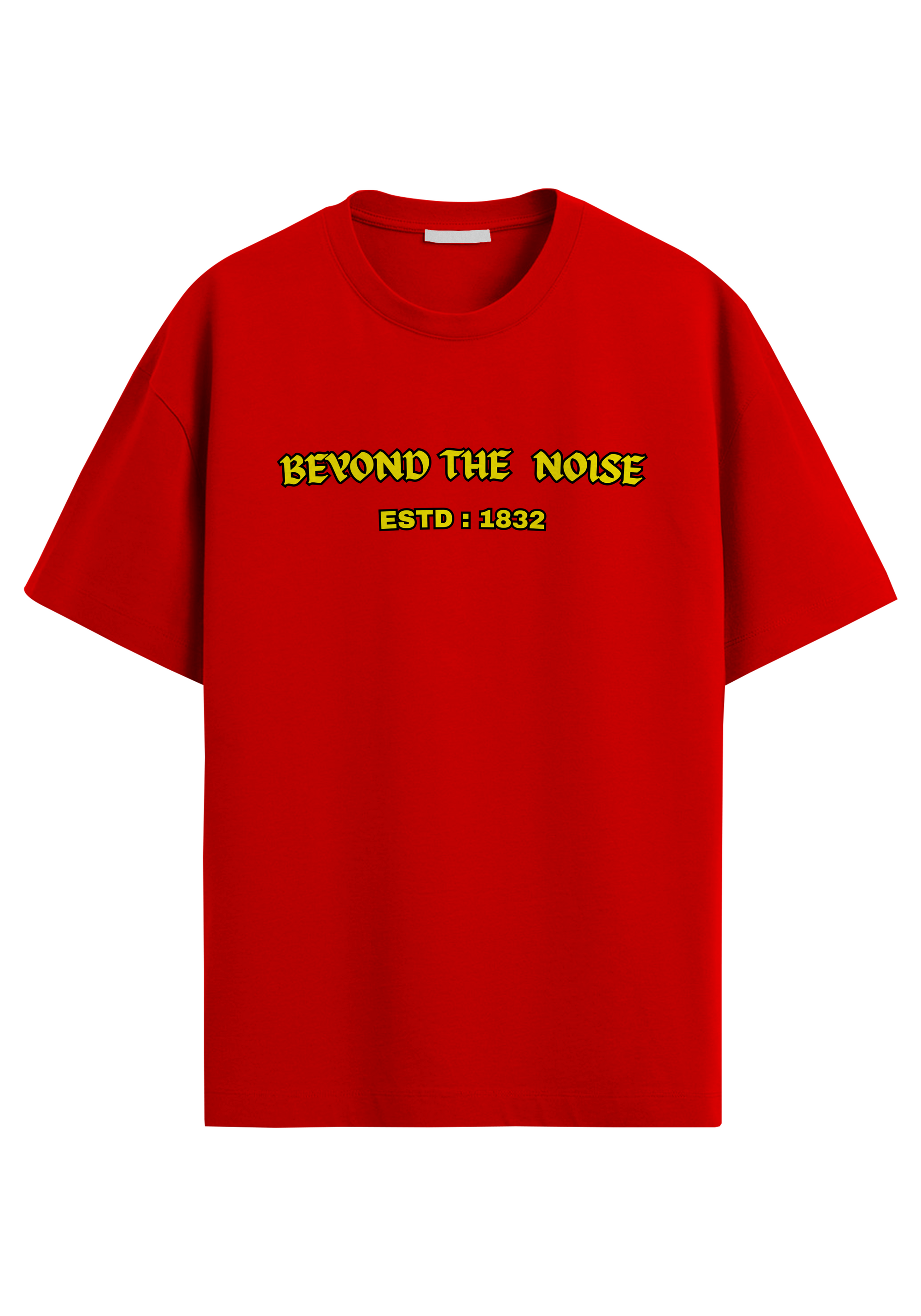 BEYOND THE NOISE RED OVERSIZED T-SHIRT