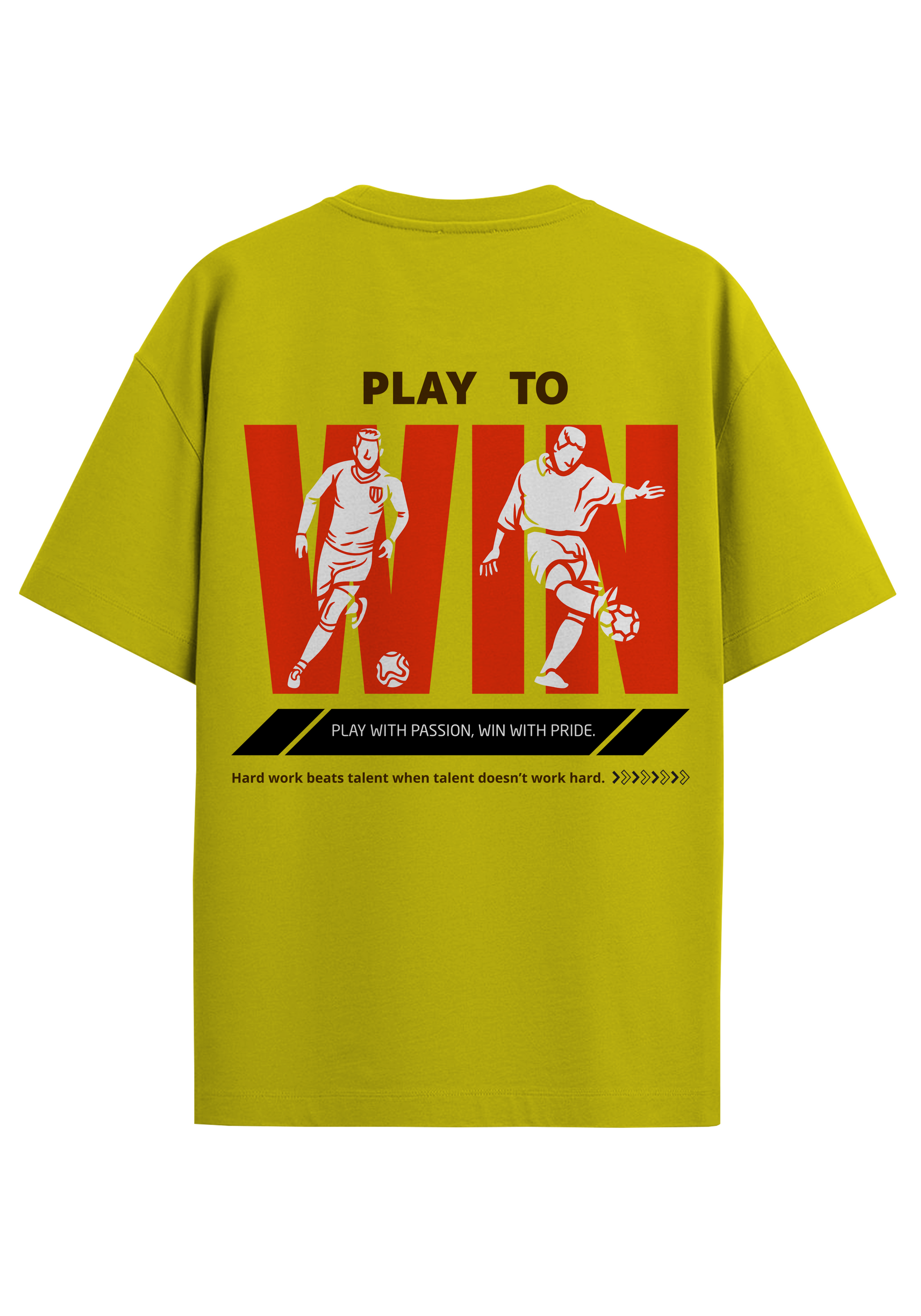 PLAY TO WIN YELLOW OVERSIZED T-SHIRT