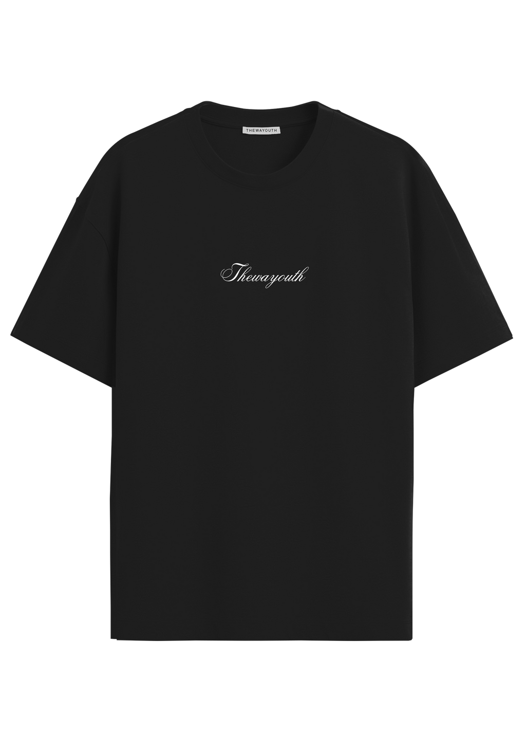THEWAYOUTH BLACK 240GSM OVERSIZED T-SHIRT