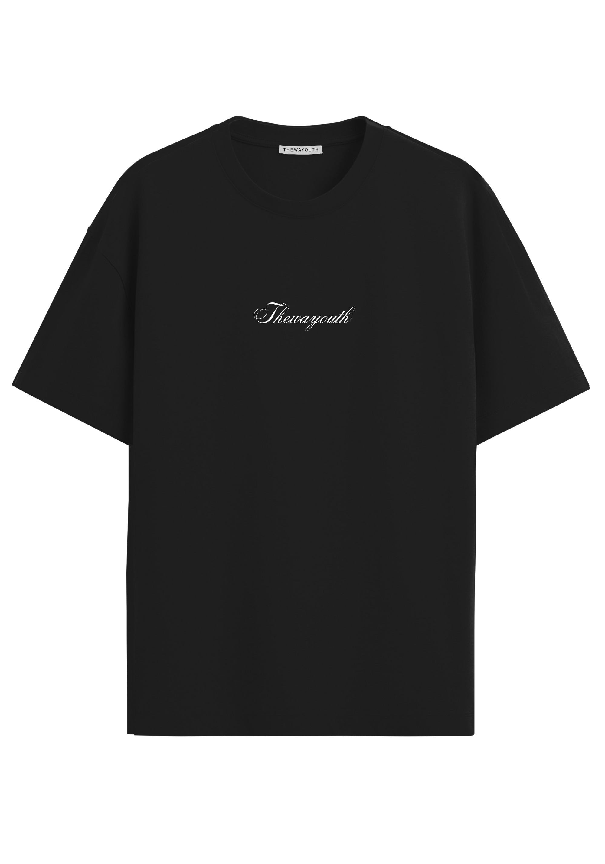 THEWAYOUTH BLACK 240GSM OVERSIZED T-SHIRT