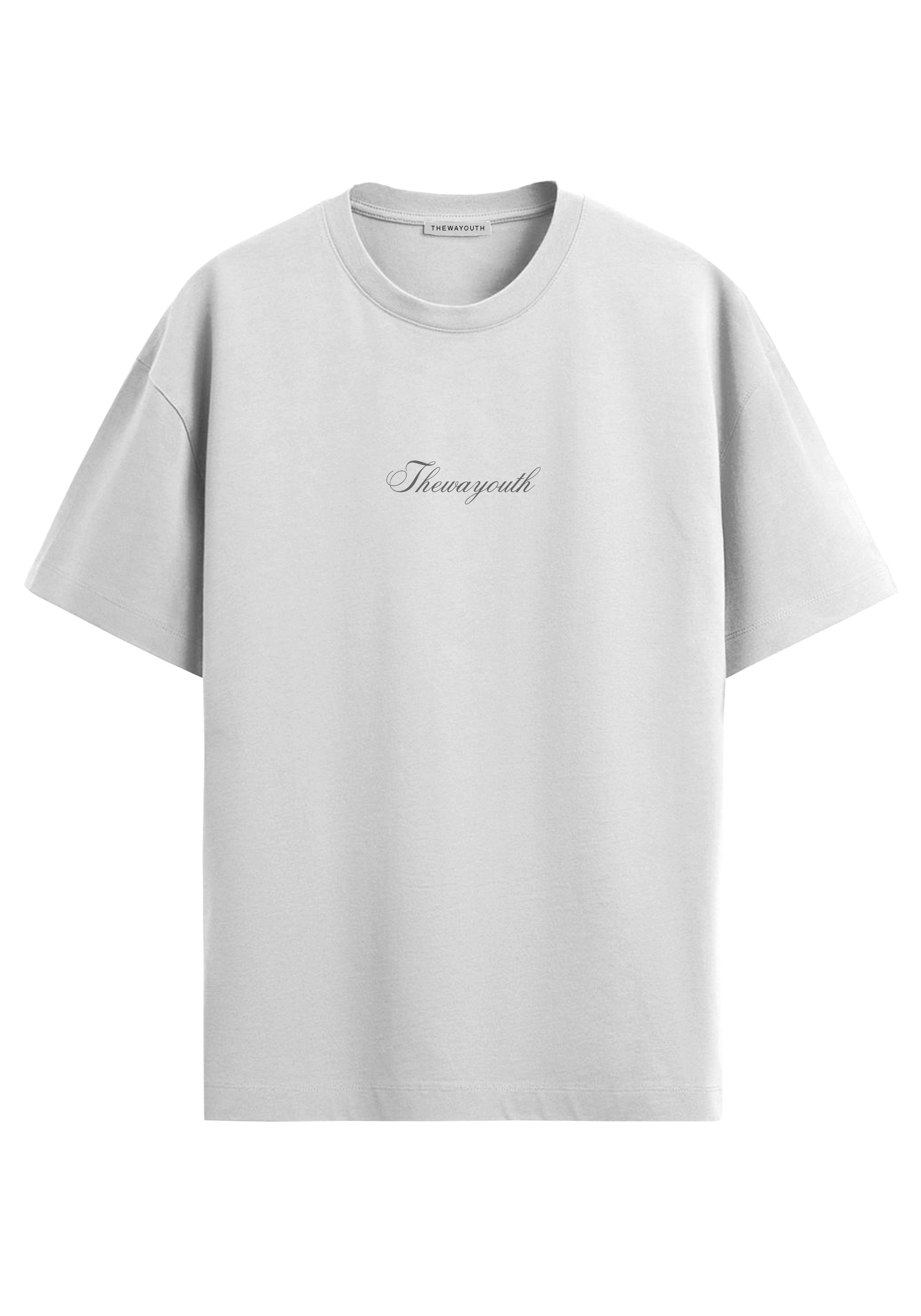 THEWAYOUTH WHITE 240GSM OVERSIZED T-SHIRT