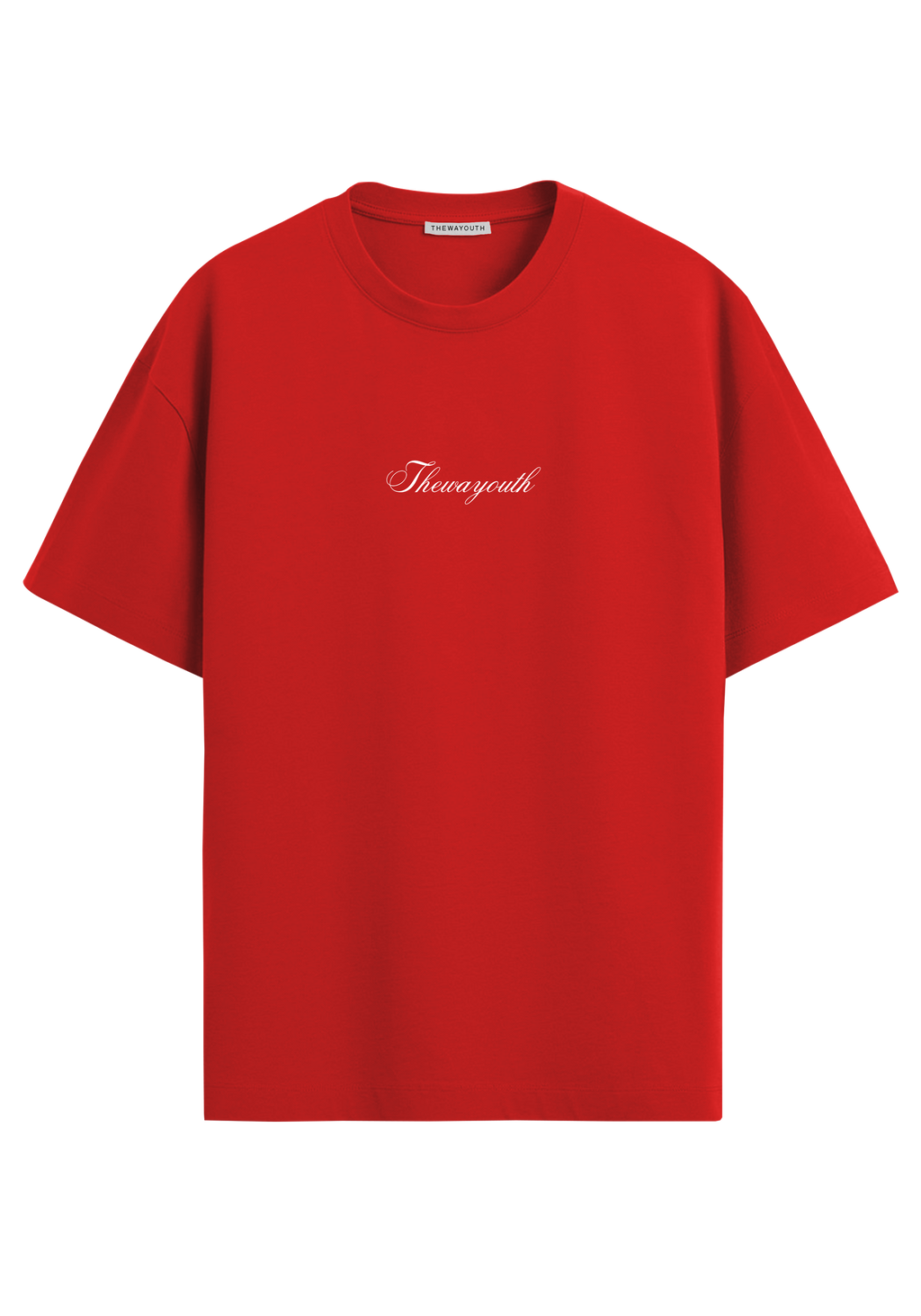 THEWAYOUTH RED 240GSM OVERSIZED T-SHIRT