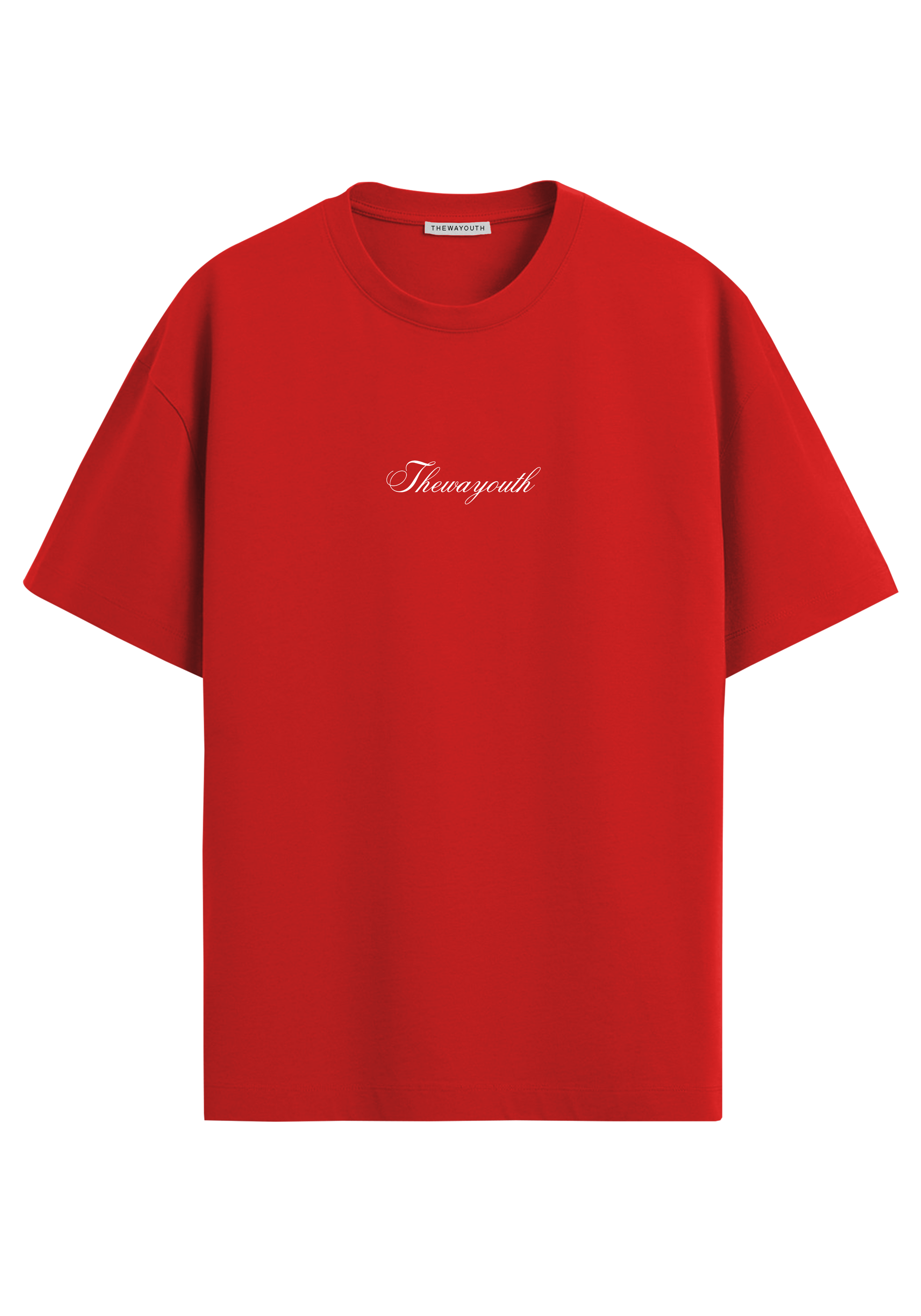 THEWAYOUTH RED 240GSM OVERSIZED T-SHIRT