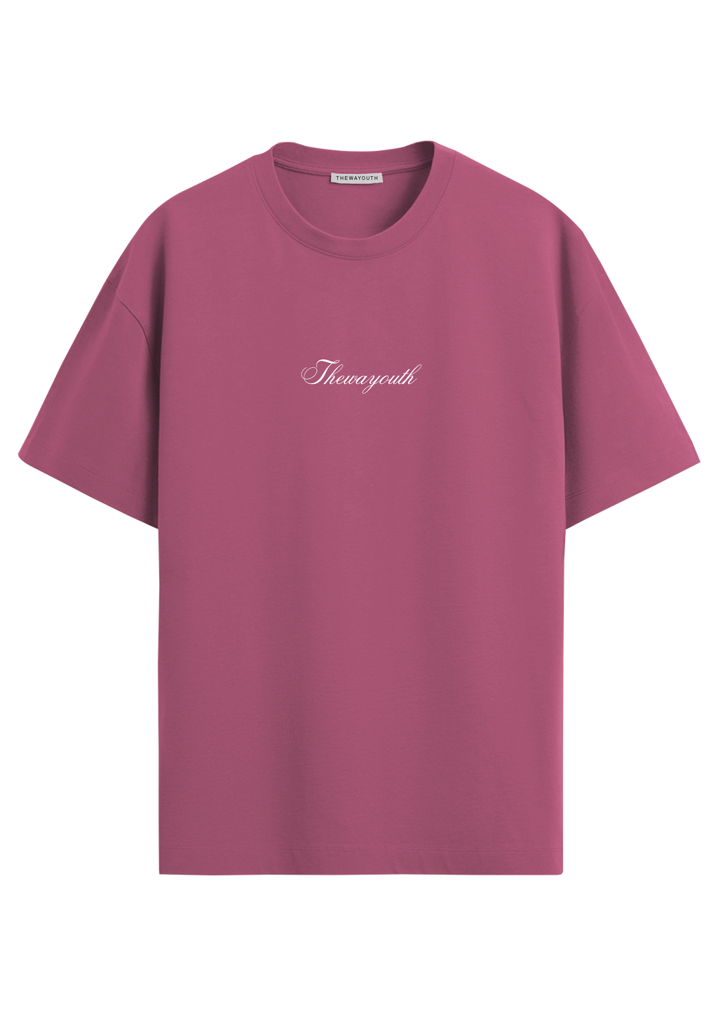THEWAYOUTH MAUVE 240GSM OVERSIZED T-SHIRT