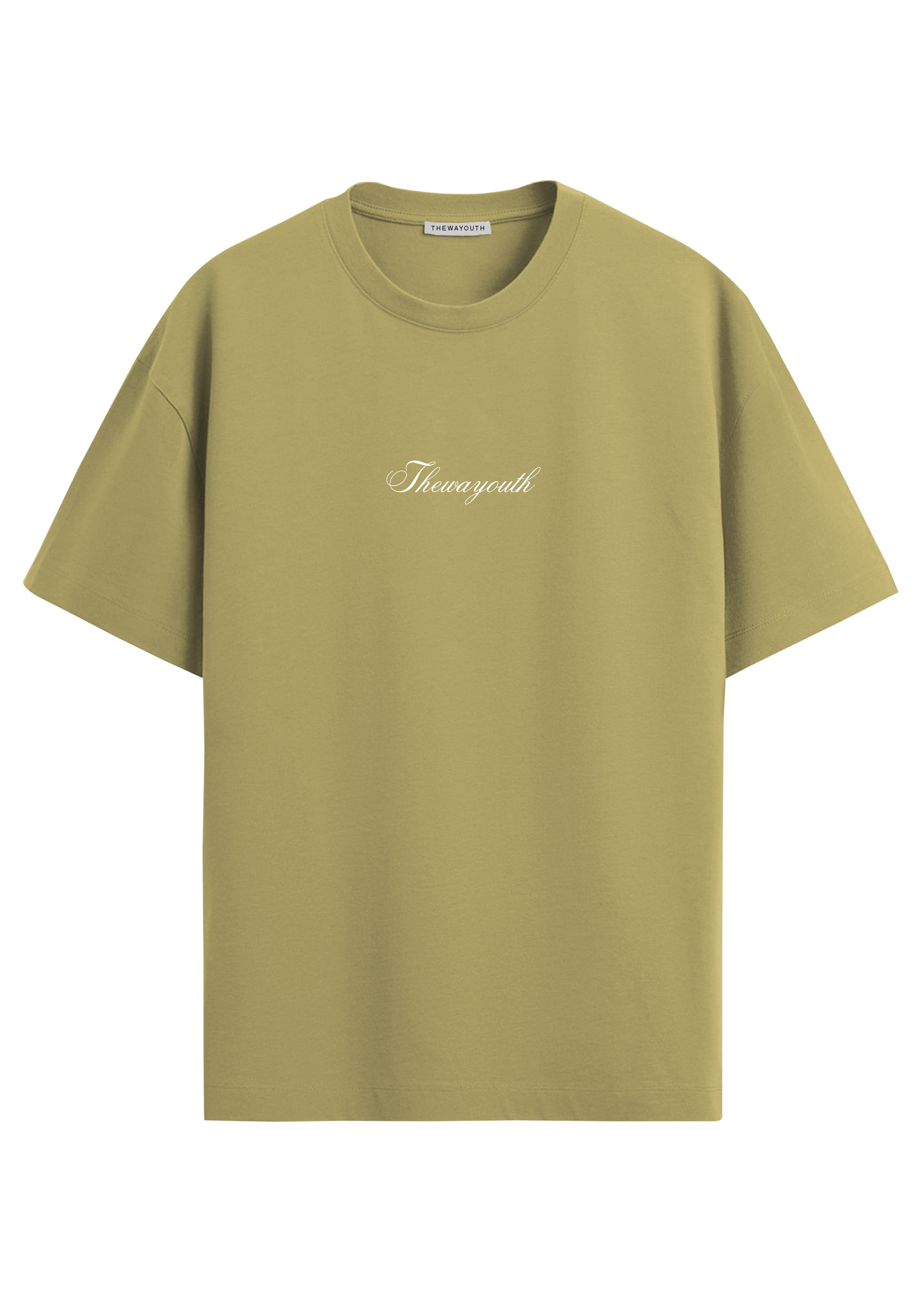 THEWAYOUTH BEIGE 240GSM OVERSIZED T-SHIRT