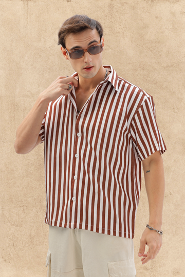 BROWN STRIPE CLASSIC SHIRT