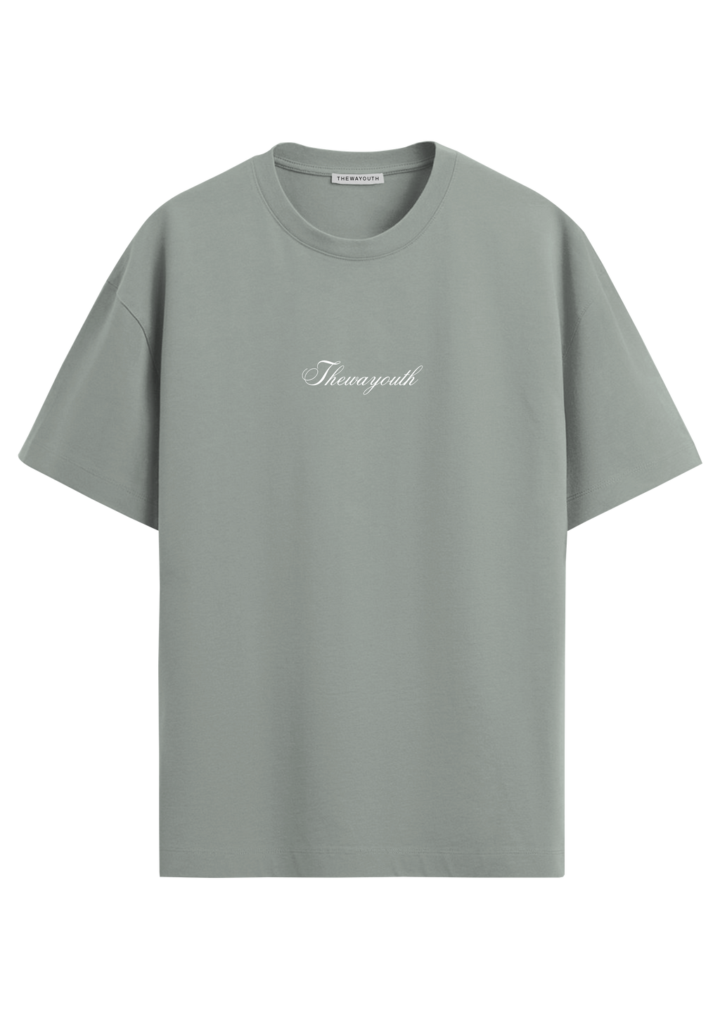THEWAYOUTH GREY 240GSM OVERSIZED T-SHIRT