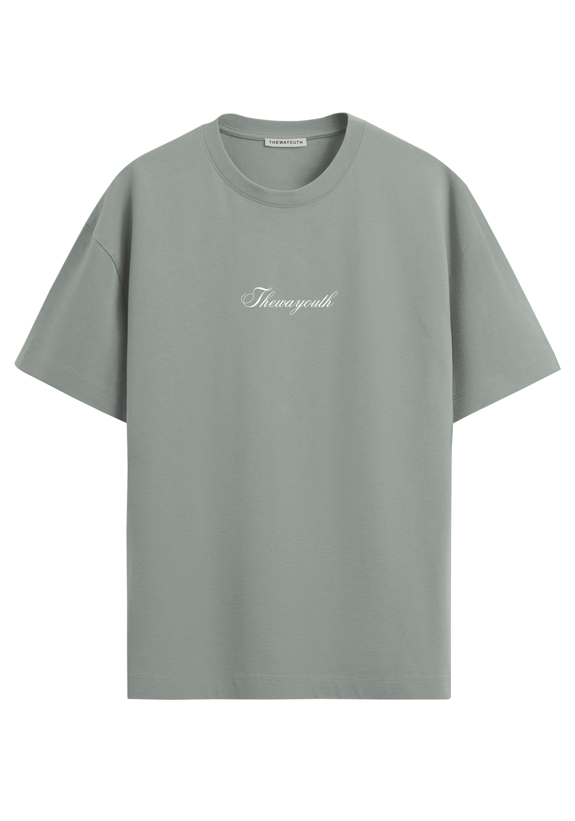 THEWAYOUTH GREY 240GSM OVERSIZED T-SHIRT