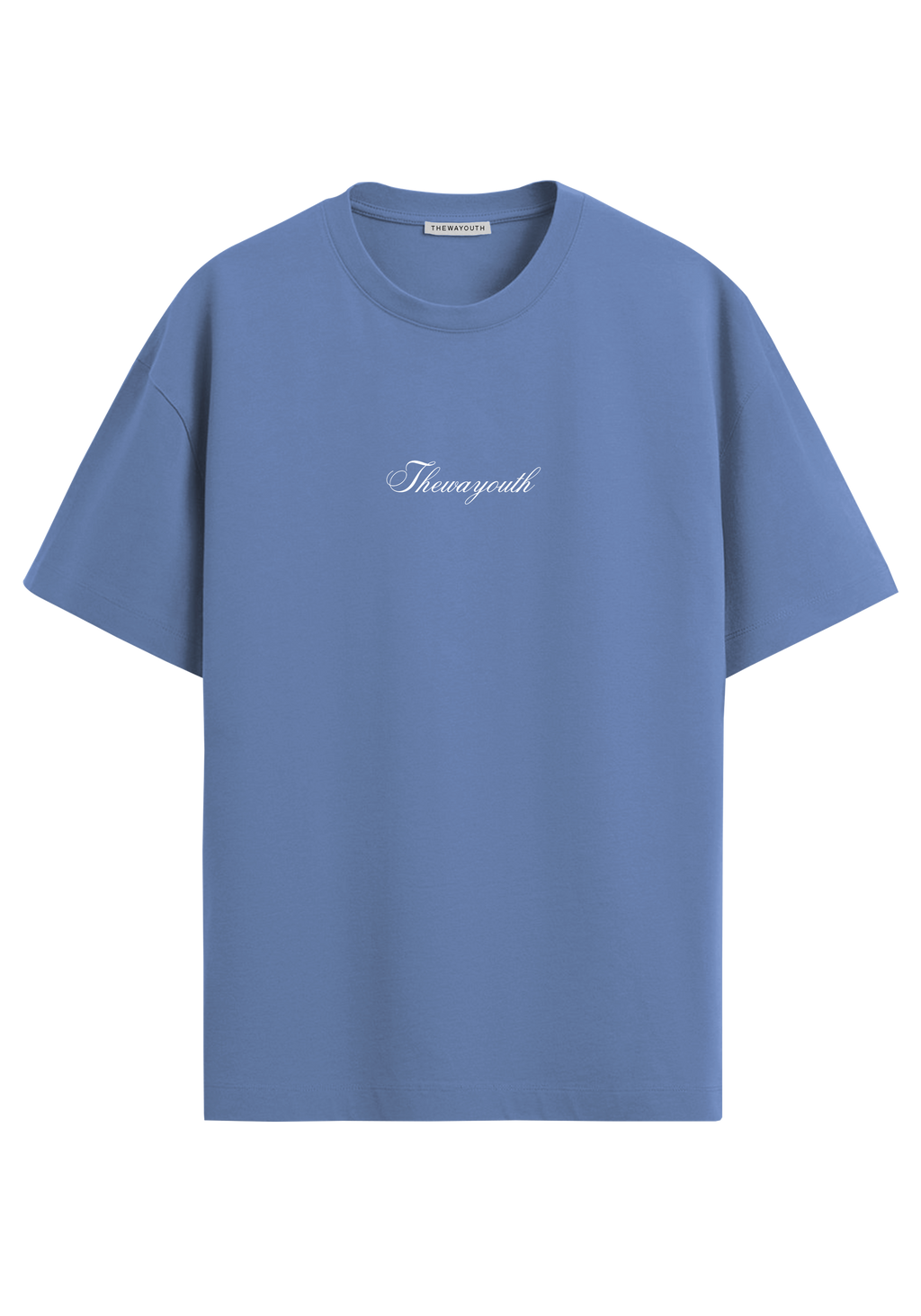 THEWAYOUTH STEEL BLUE 240GSM OVERSIZED T-SHIRT
