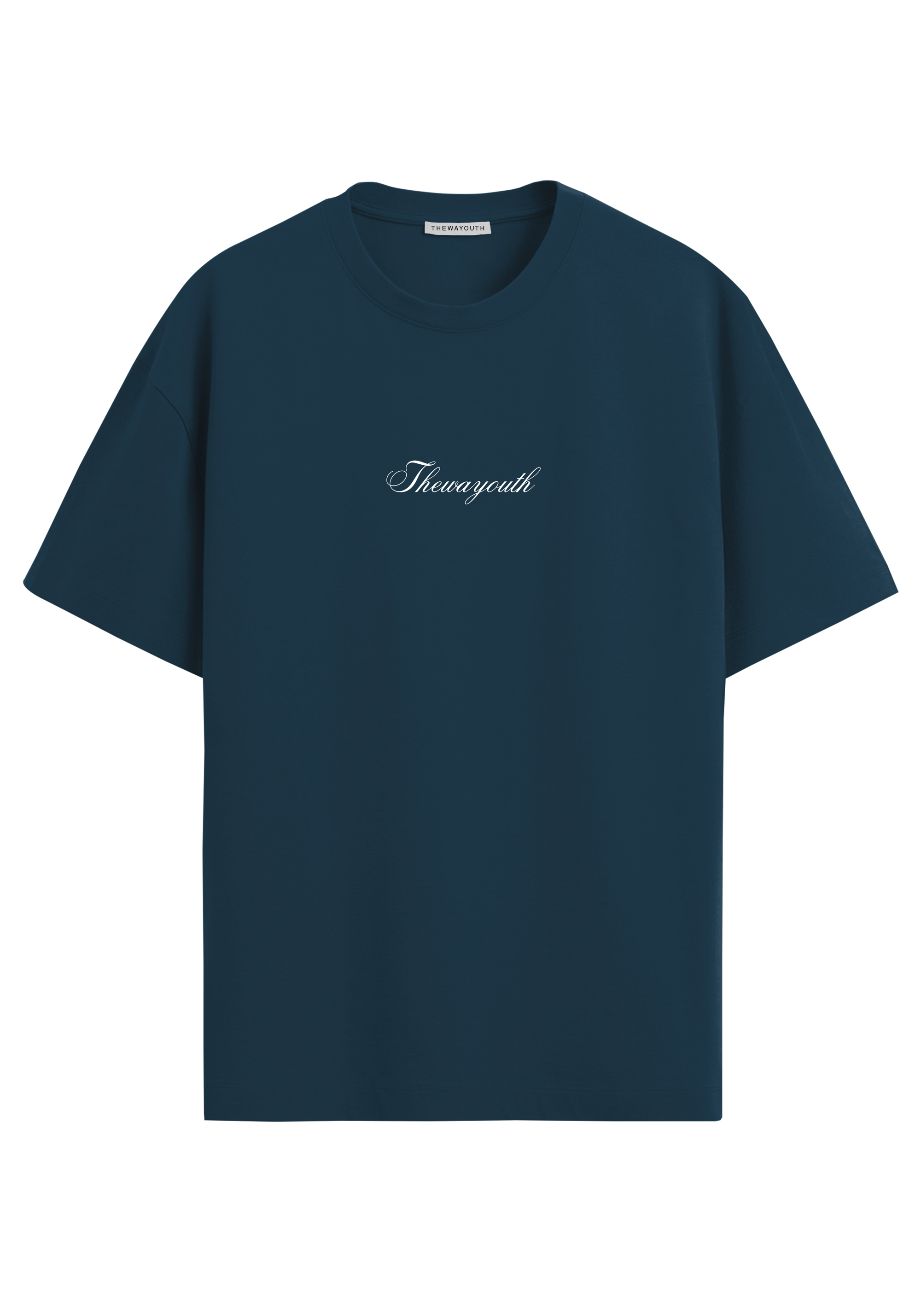 THEWAYOUTH DEEP BLUE 240GSM OVERSIZED T-SHIRT