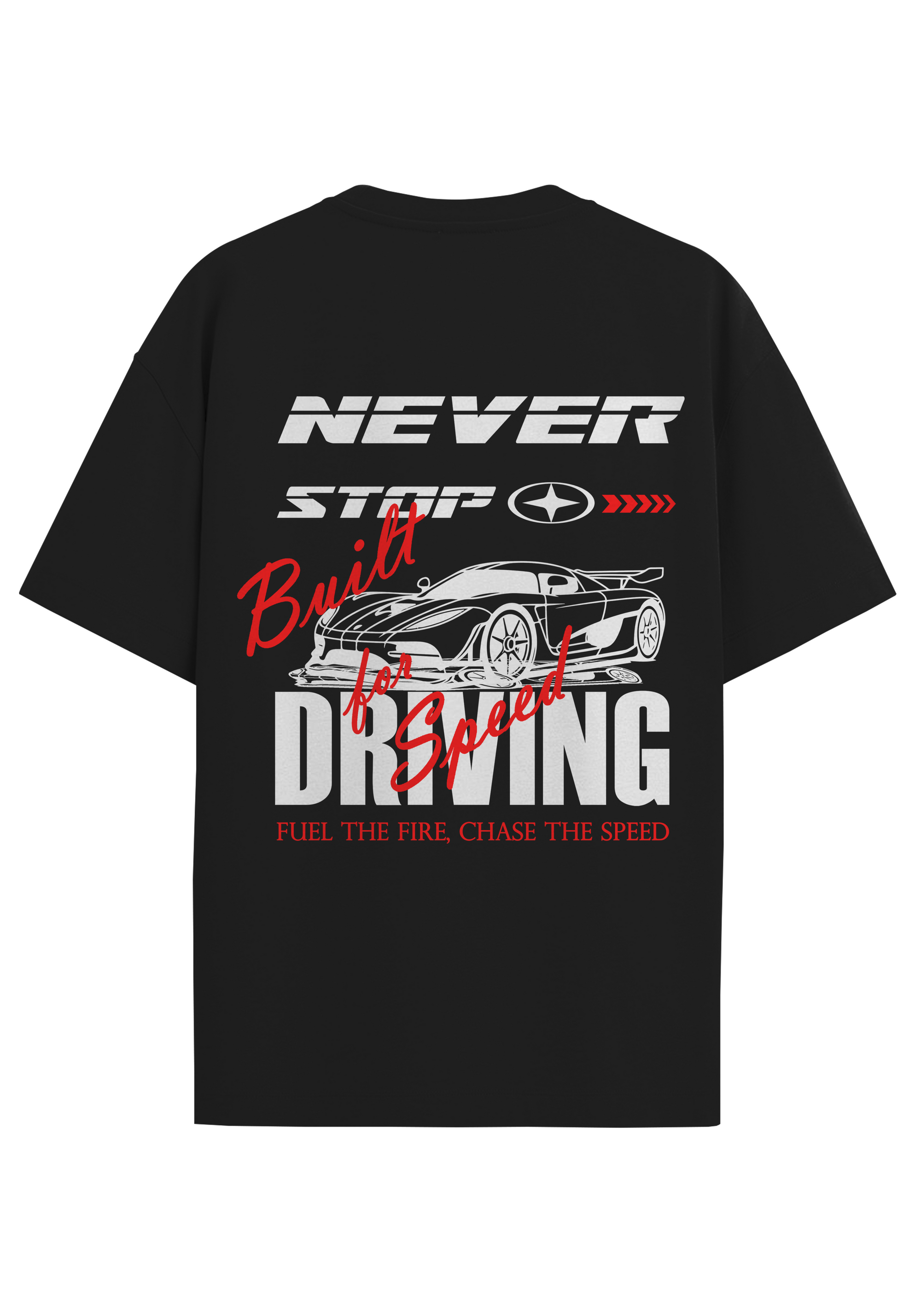 NEVER STOP BLACK OVERSIZED T-SHIRT