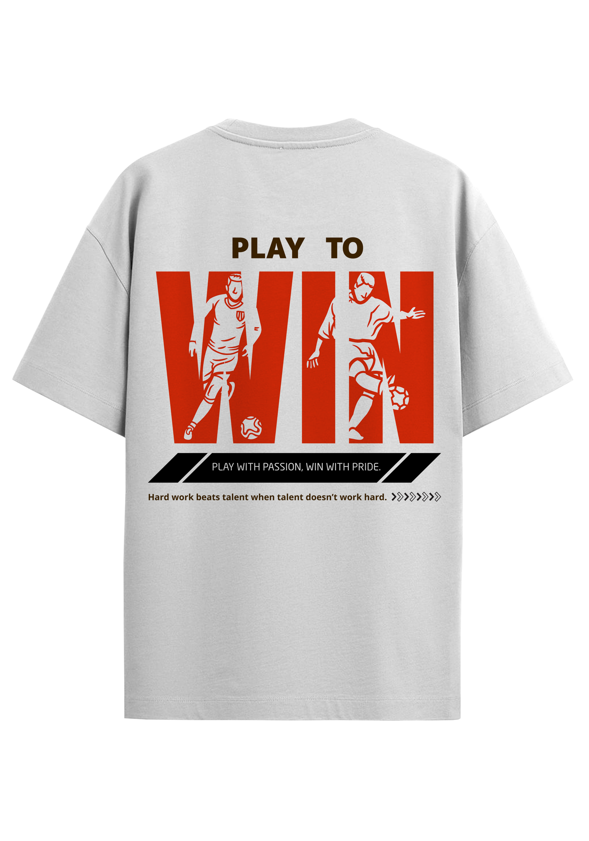 PLAY TO WIN WHITE OVERSIZED T-SHIRT